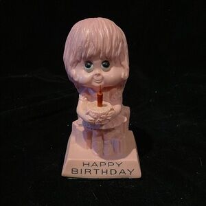 1970s Pink Happy Birthday Figurine